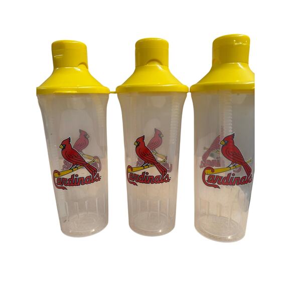 St Louis Cardinals logo plastic 3 yellow lid straw 3 clear yellow souvenir cup - Picture 3 of 7